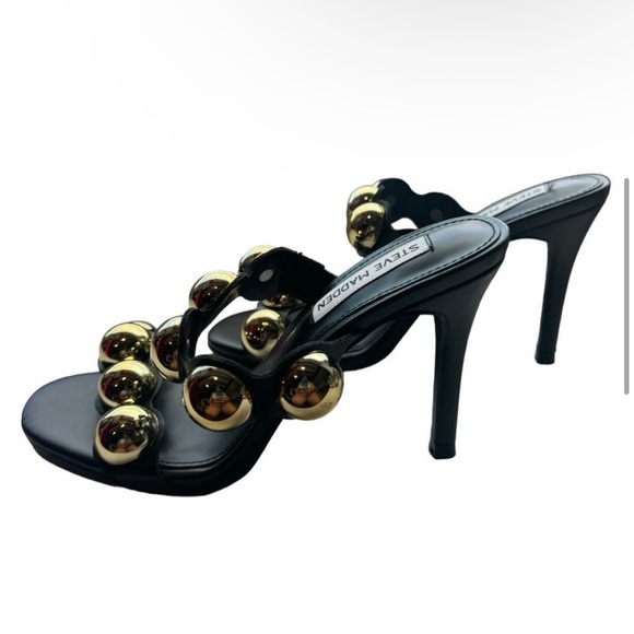 Steve Madden Jovanni Heel sandal black gold - Picture 6 of 7